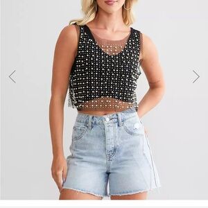 NWT Veveret (from Buckle) mesh and pearl tank